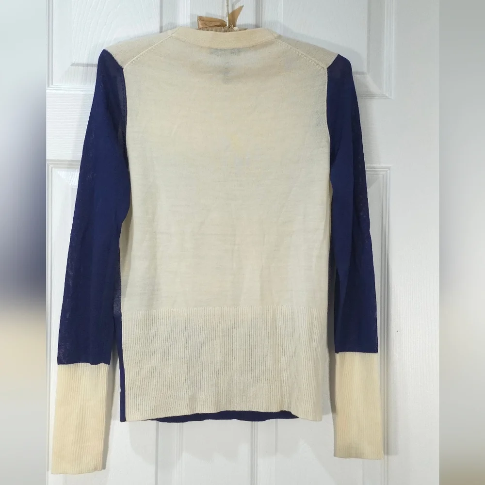 Rag & bone Navy and White Crew Neck Sweater Merino Blend XS NWOT - Picture 4 of 9